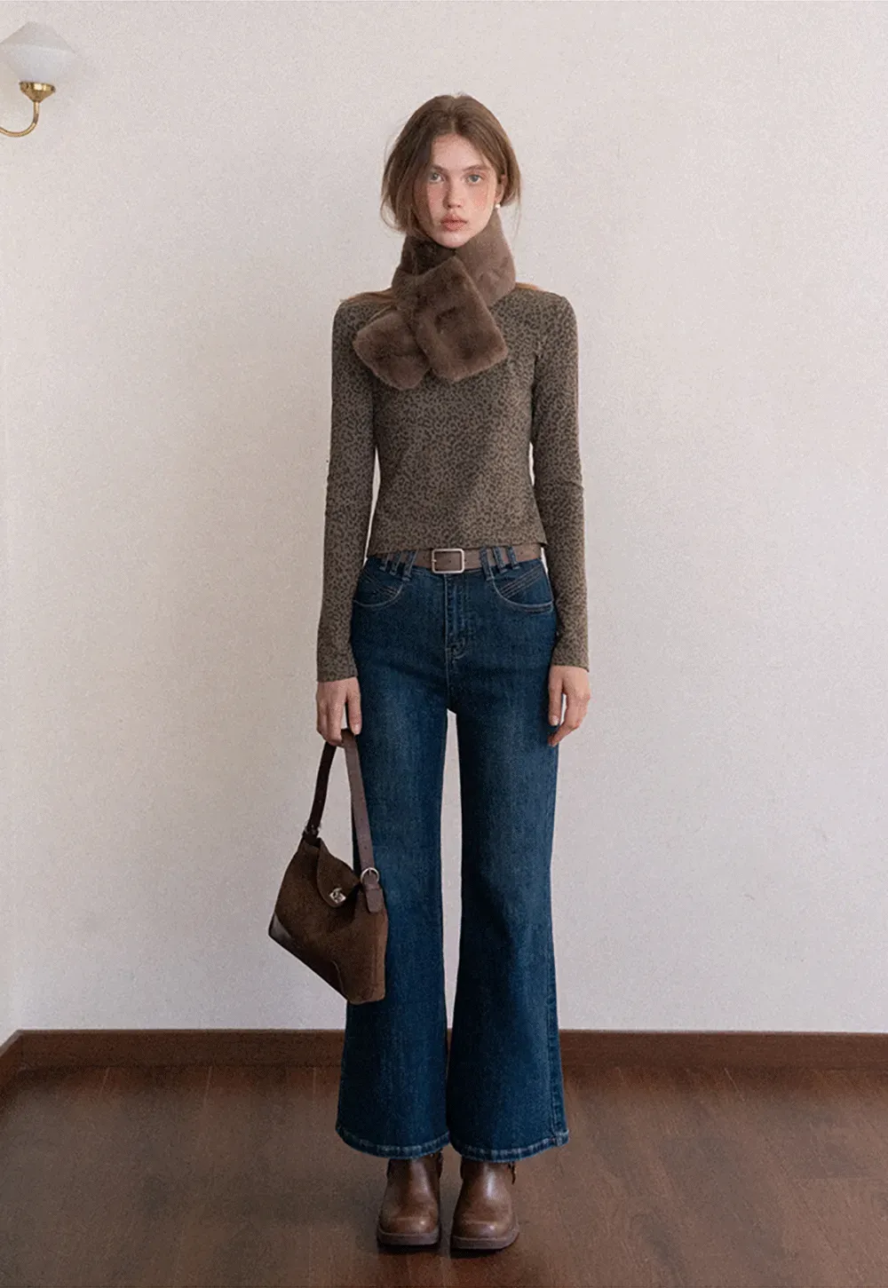 Leopard Print Long Sleeve Top