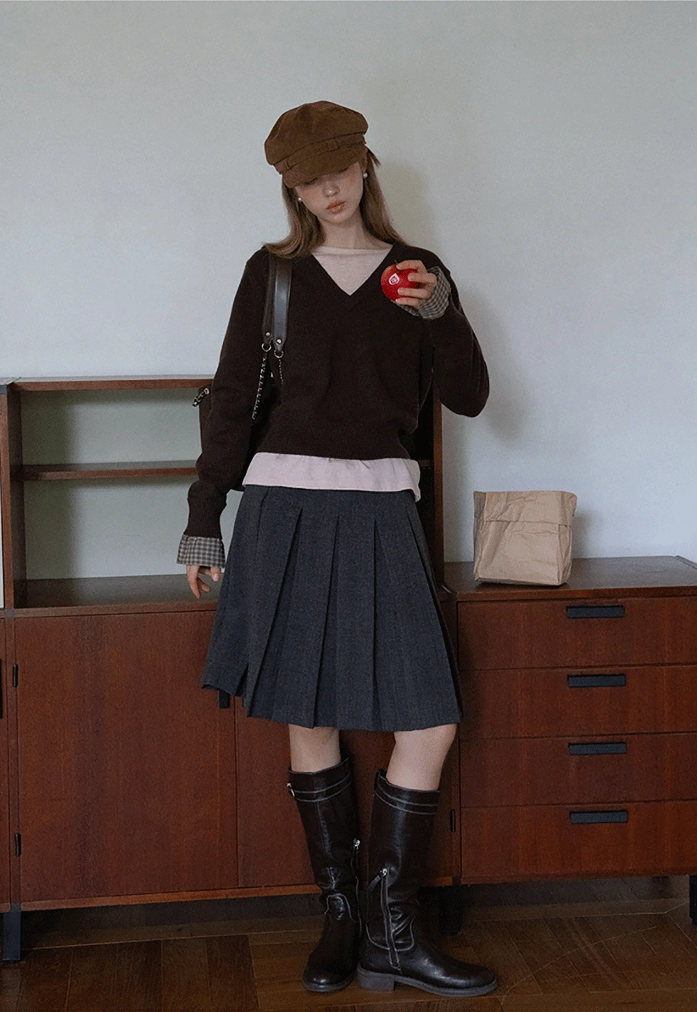 Womens V-Neck Knit Sweater