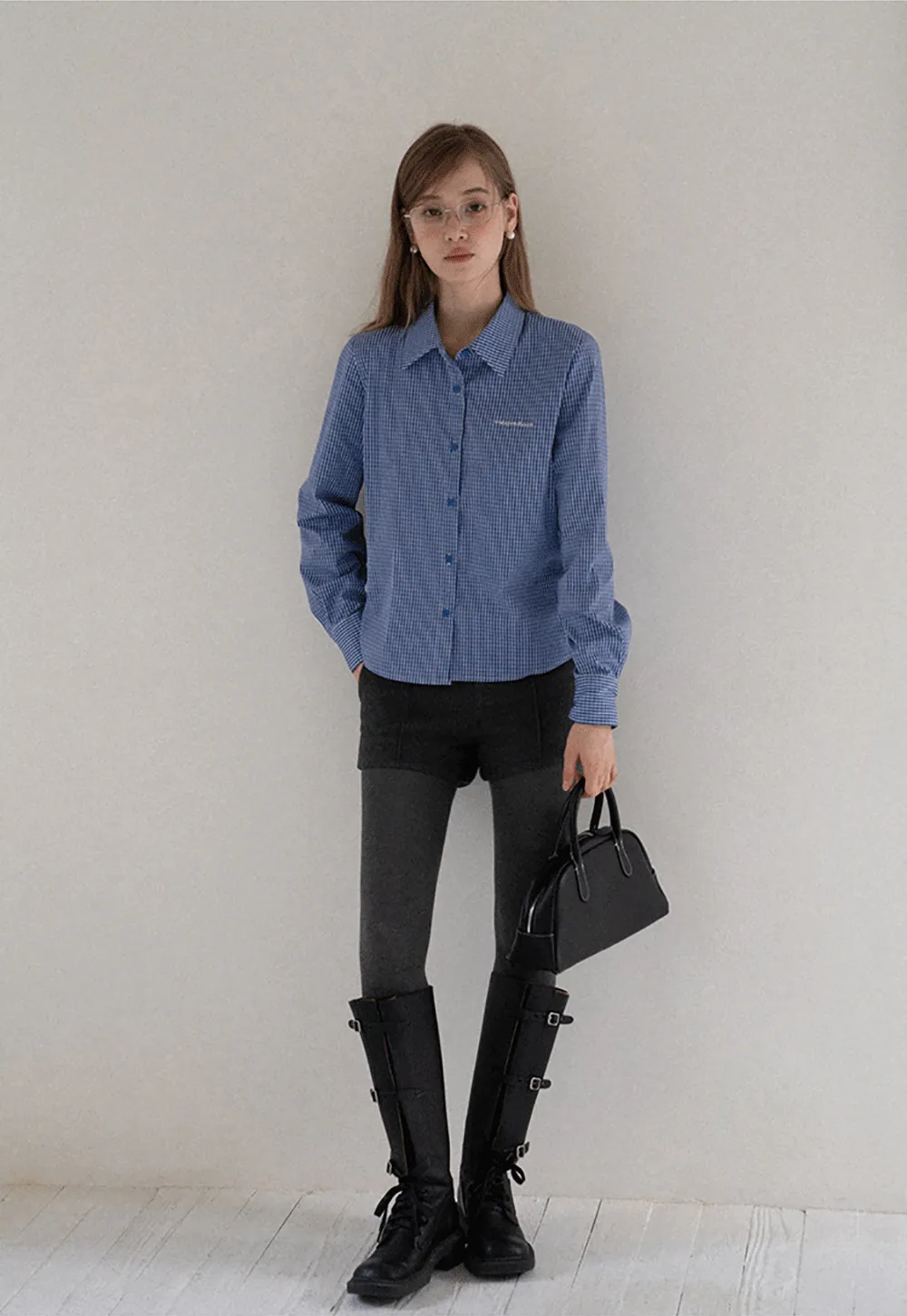 Blue Check Button Up Shirt