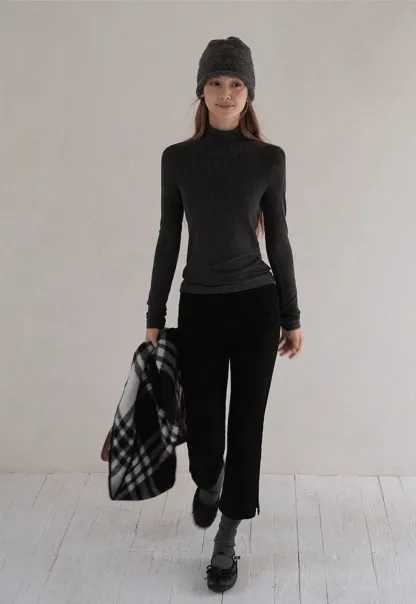 Women High Waist Slim Fit Trousers Minimalist Style