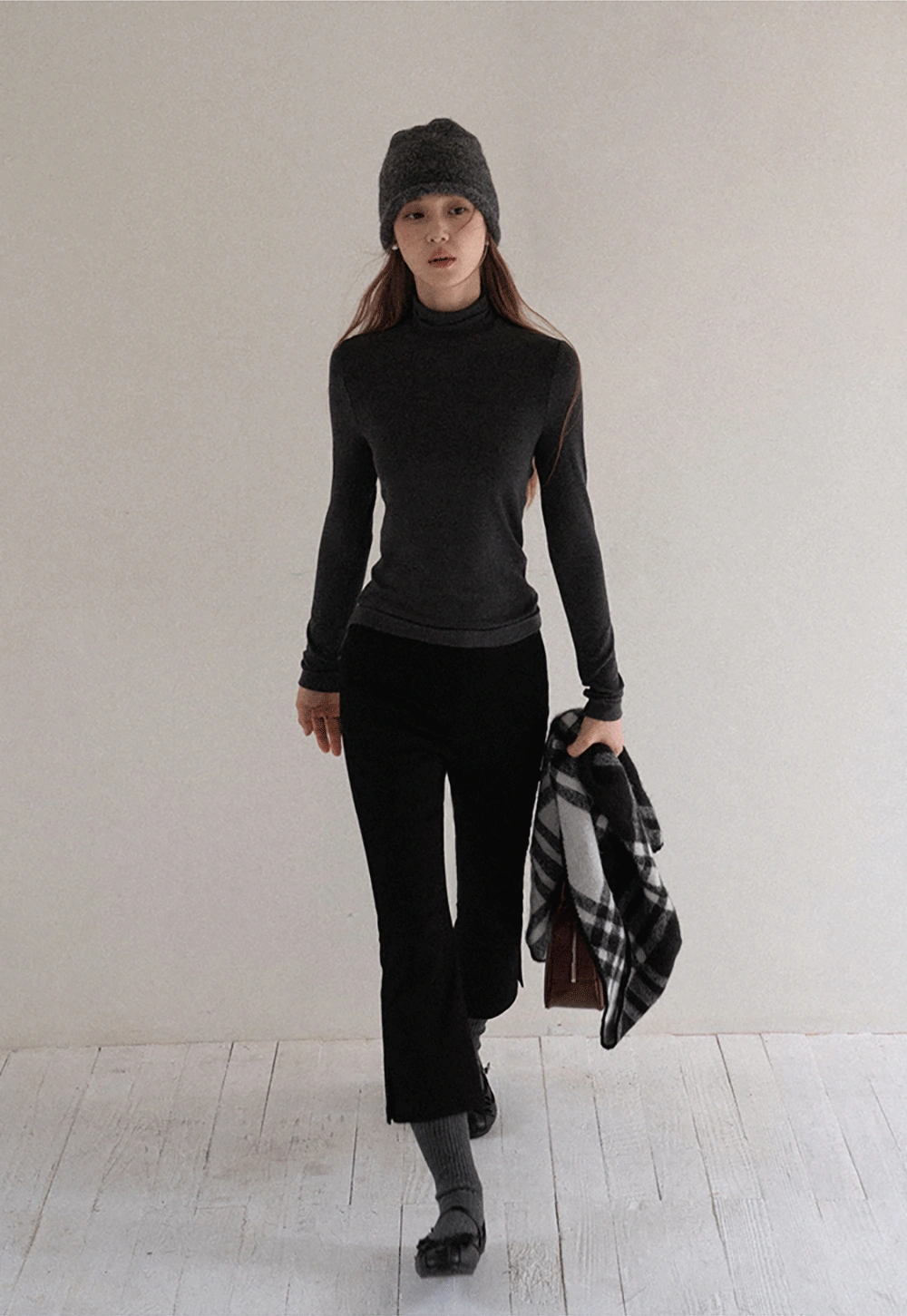Women Soft Knit Turtleneck Slim Fit Shirt