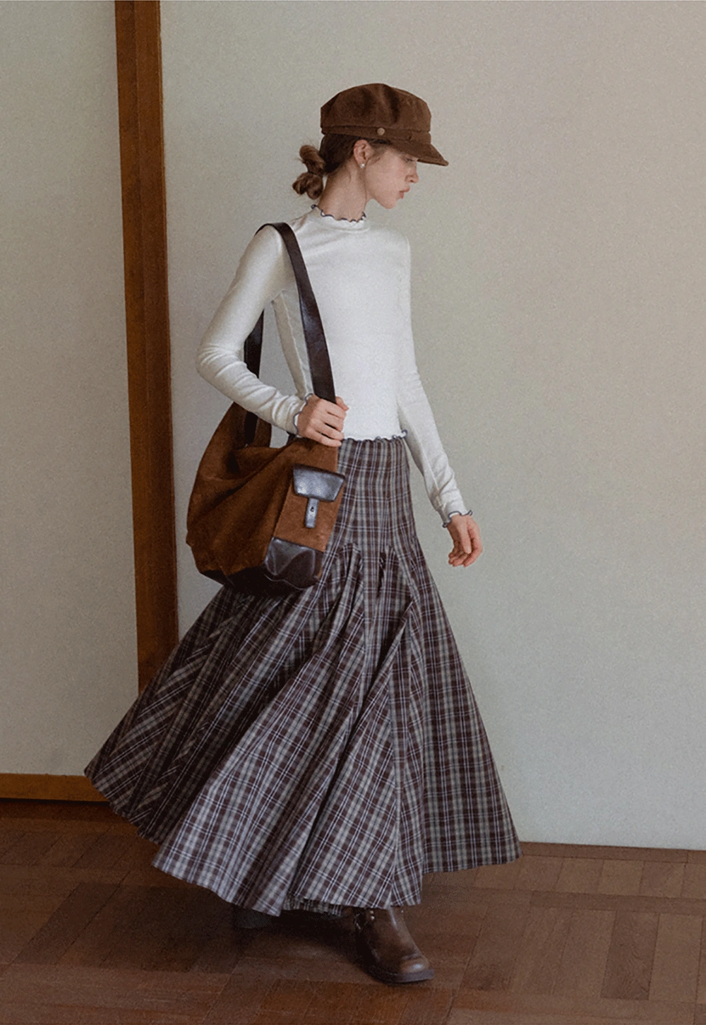 Women Mock Neck Slim Fit Basic Long SleeveTee 