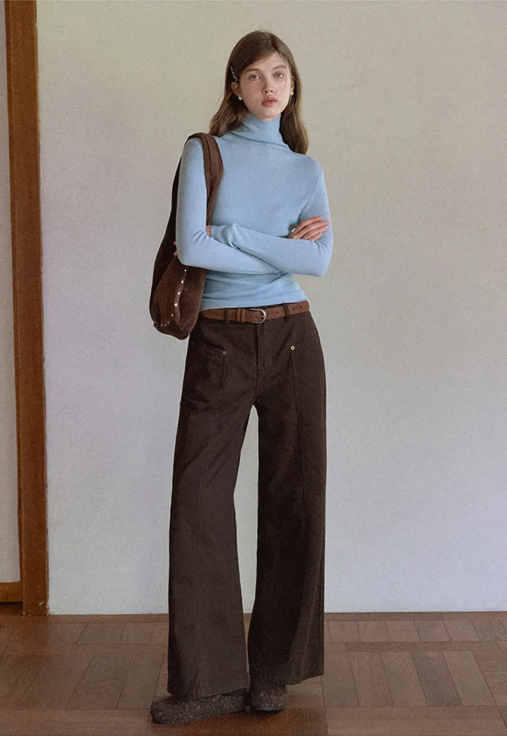 Ribbed Turtleneck Top