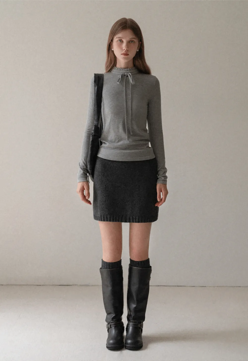 Ribbed Knit Mini Skirt