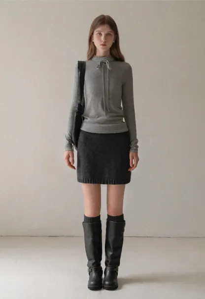 Ribbed Knit Mini Skirt