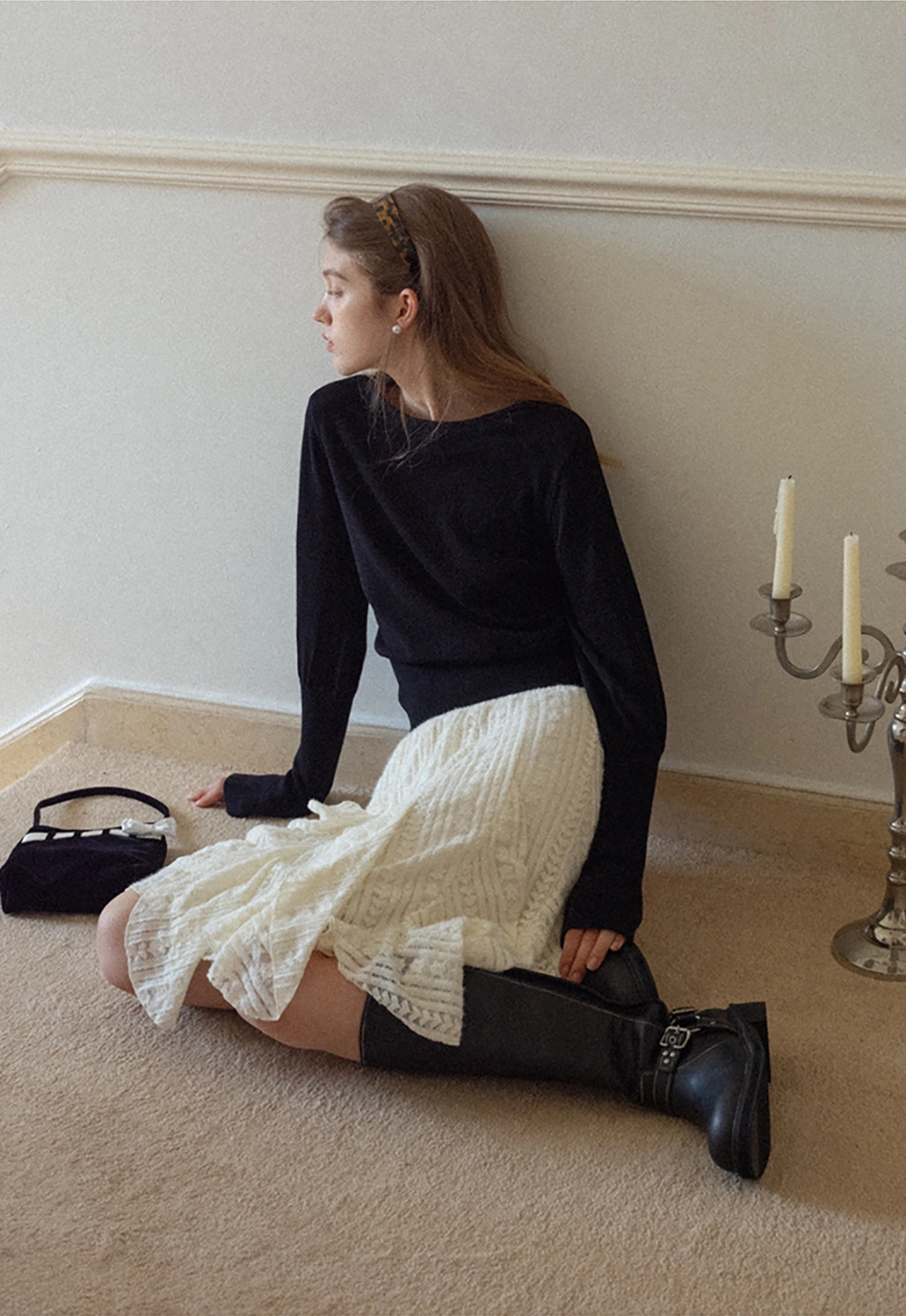 Lace Layered Ruffle Skirt Women Vintage