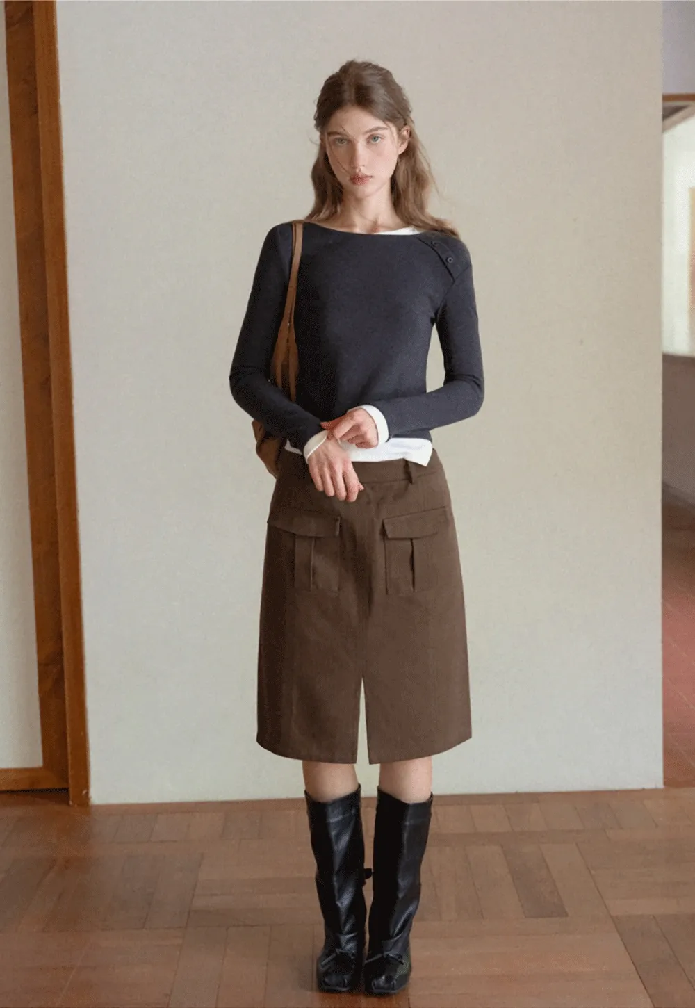 Women Long Sleeve Button Detail Top