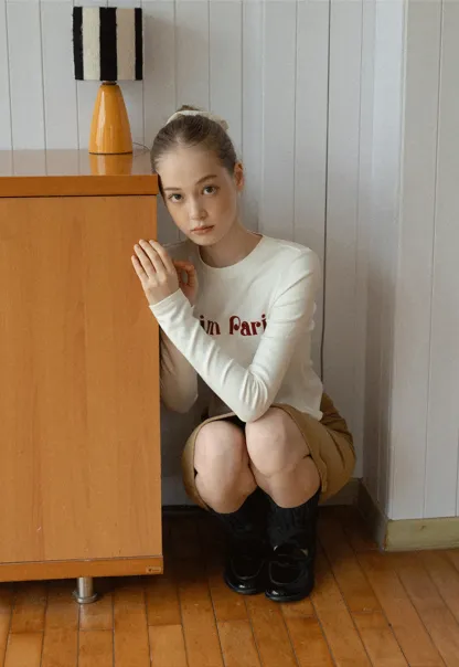 Graphic Print Long Sleeve Top for Women