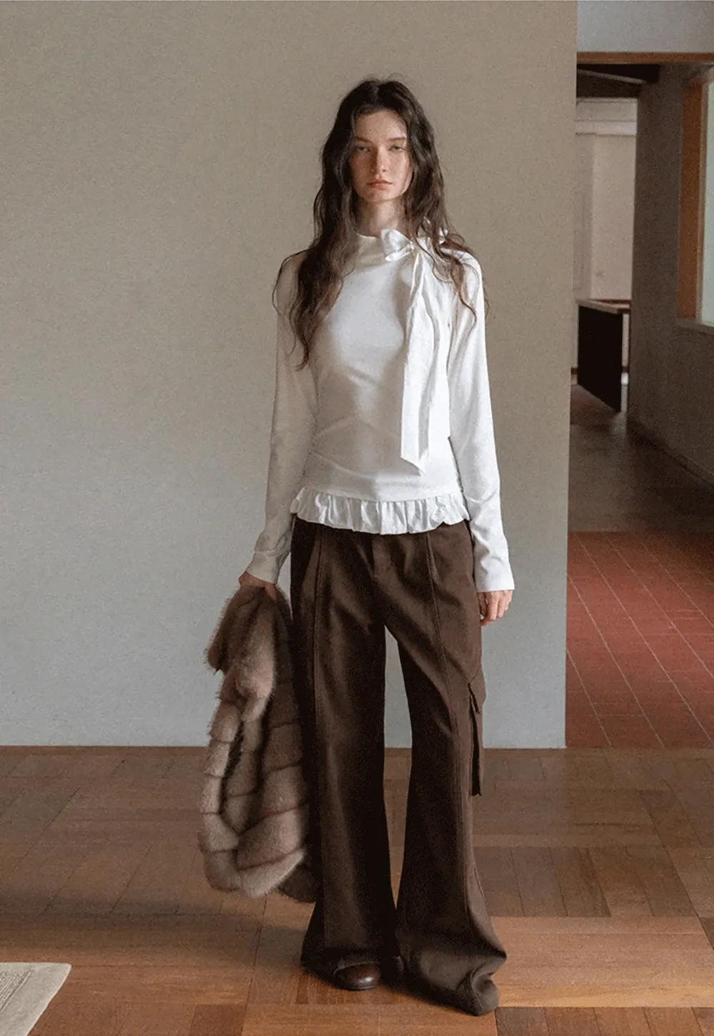 Fashionable White Long Sleeve Tee