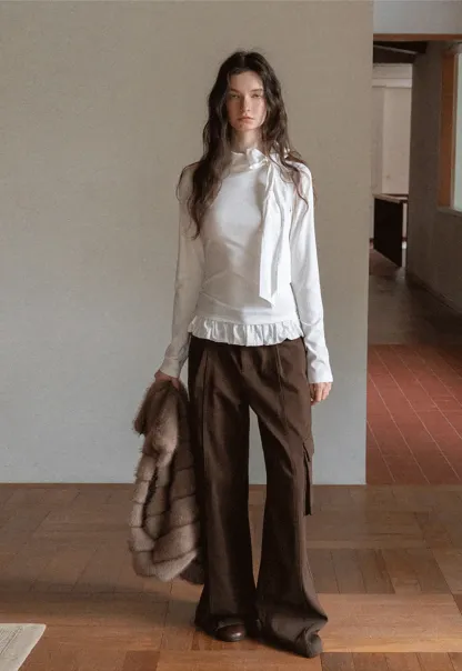 Fashionable White Long Sleeve Tee