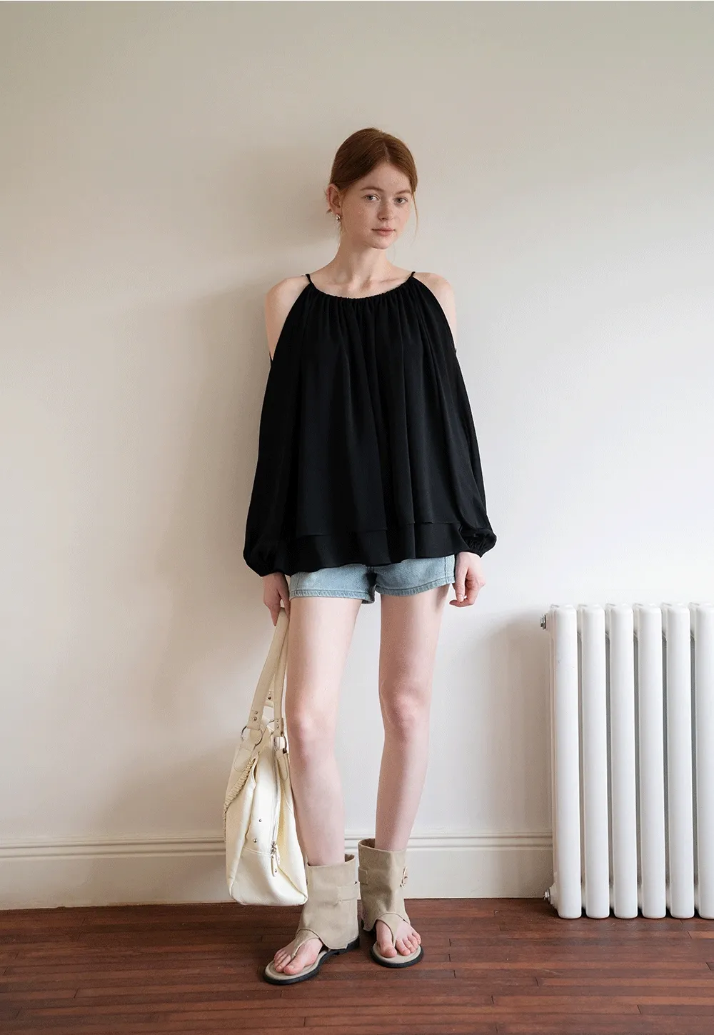 Women’s Off-Shoulder Black Blouse