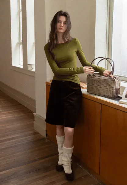 Women Stylish Corduroy Brown Shorts with Button Detail