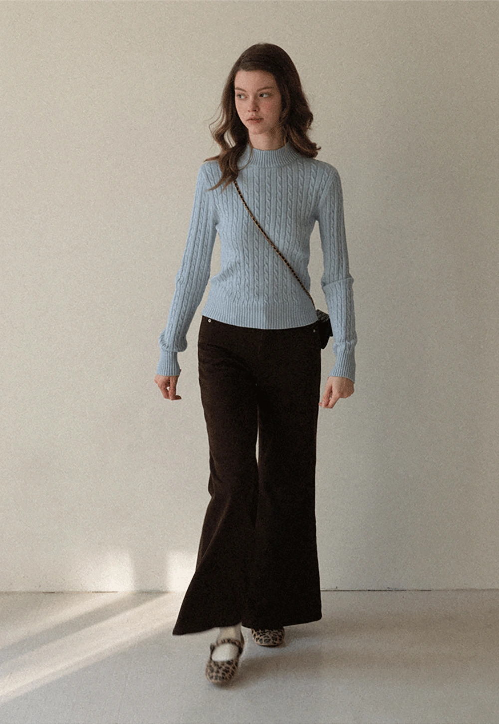 Soft Ribbed Knit Sweater with Cropped Fit