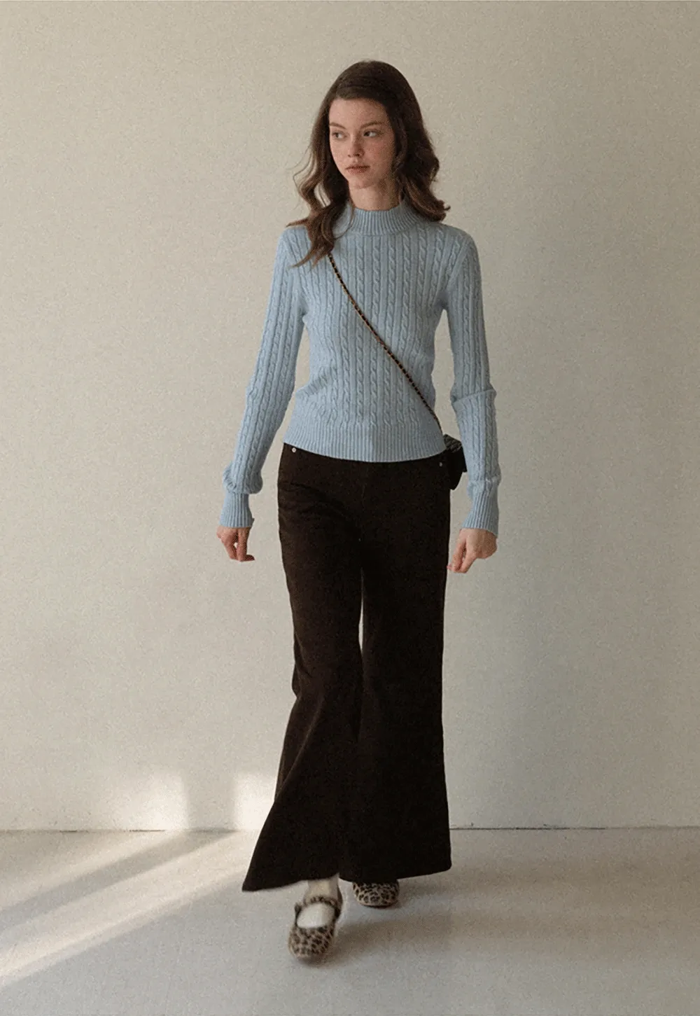Soft Ribbed Knit Sweater with Cropped Fit