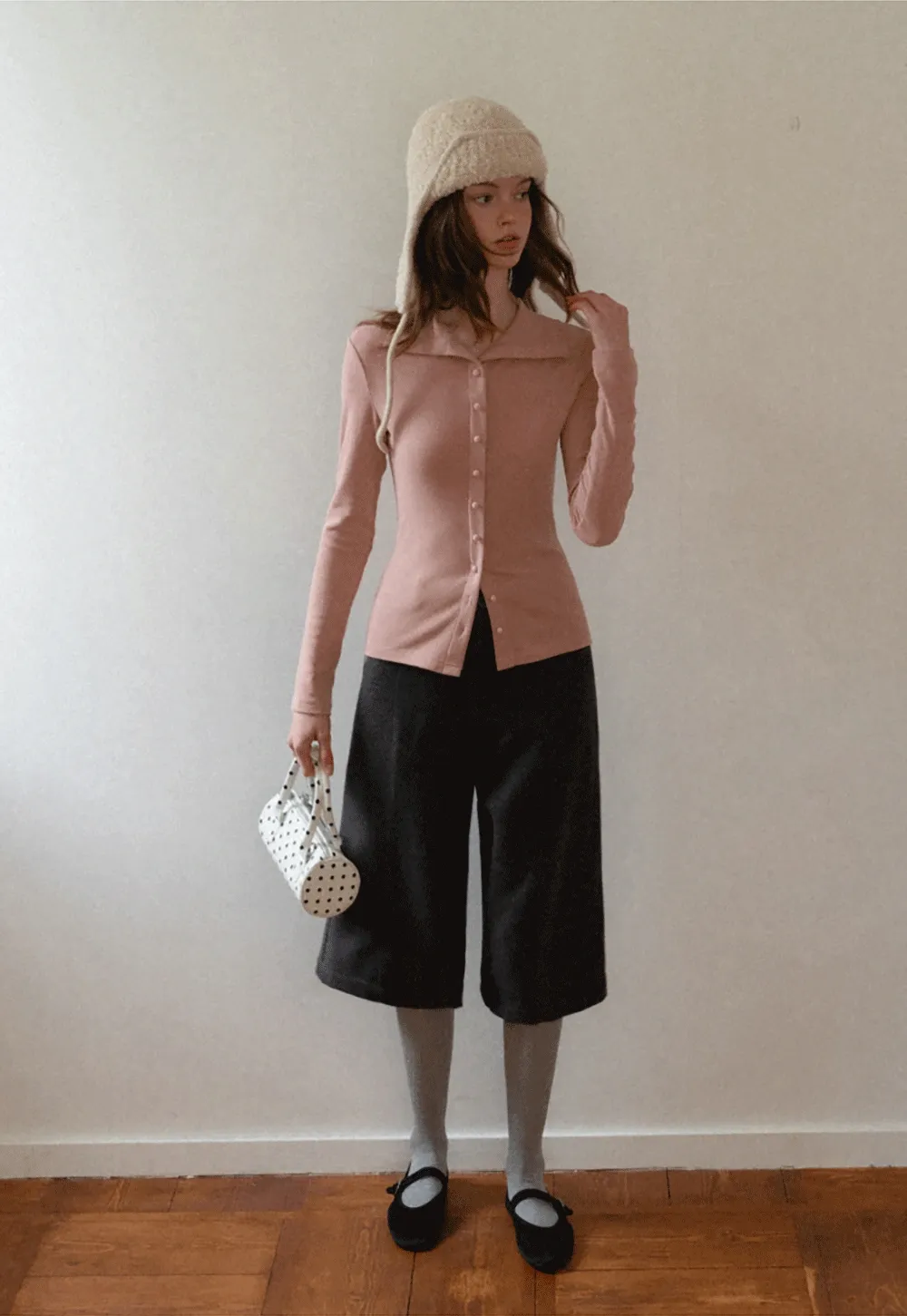 Elegant Ribbed Top with Button Detailing