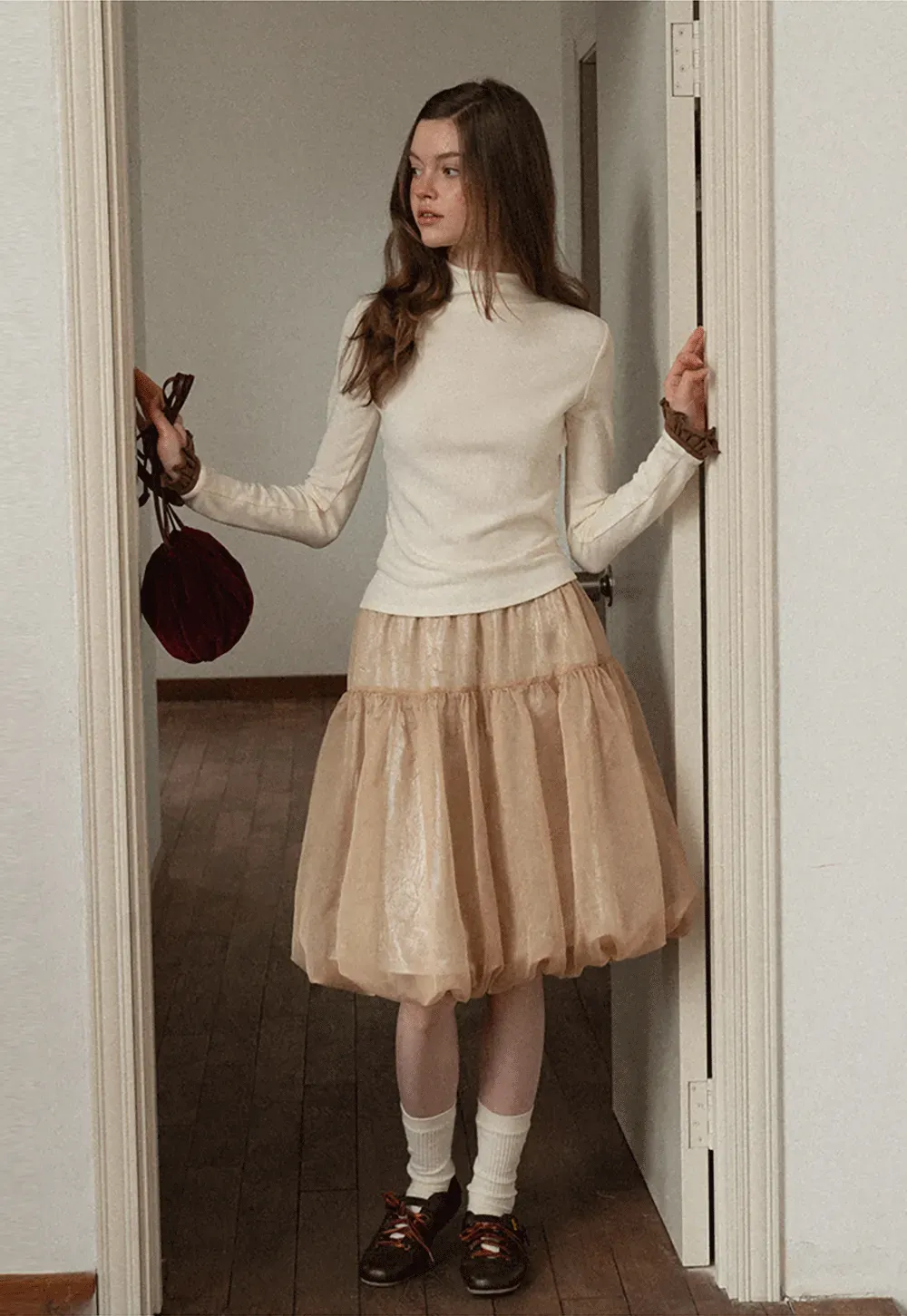 Bubble Hem Organza Skirt