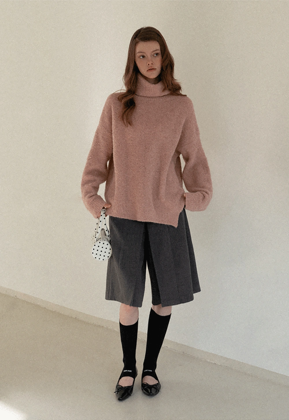 Oversized Turtleneck Knit Sweater