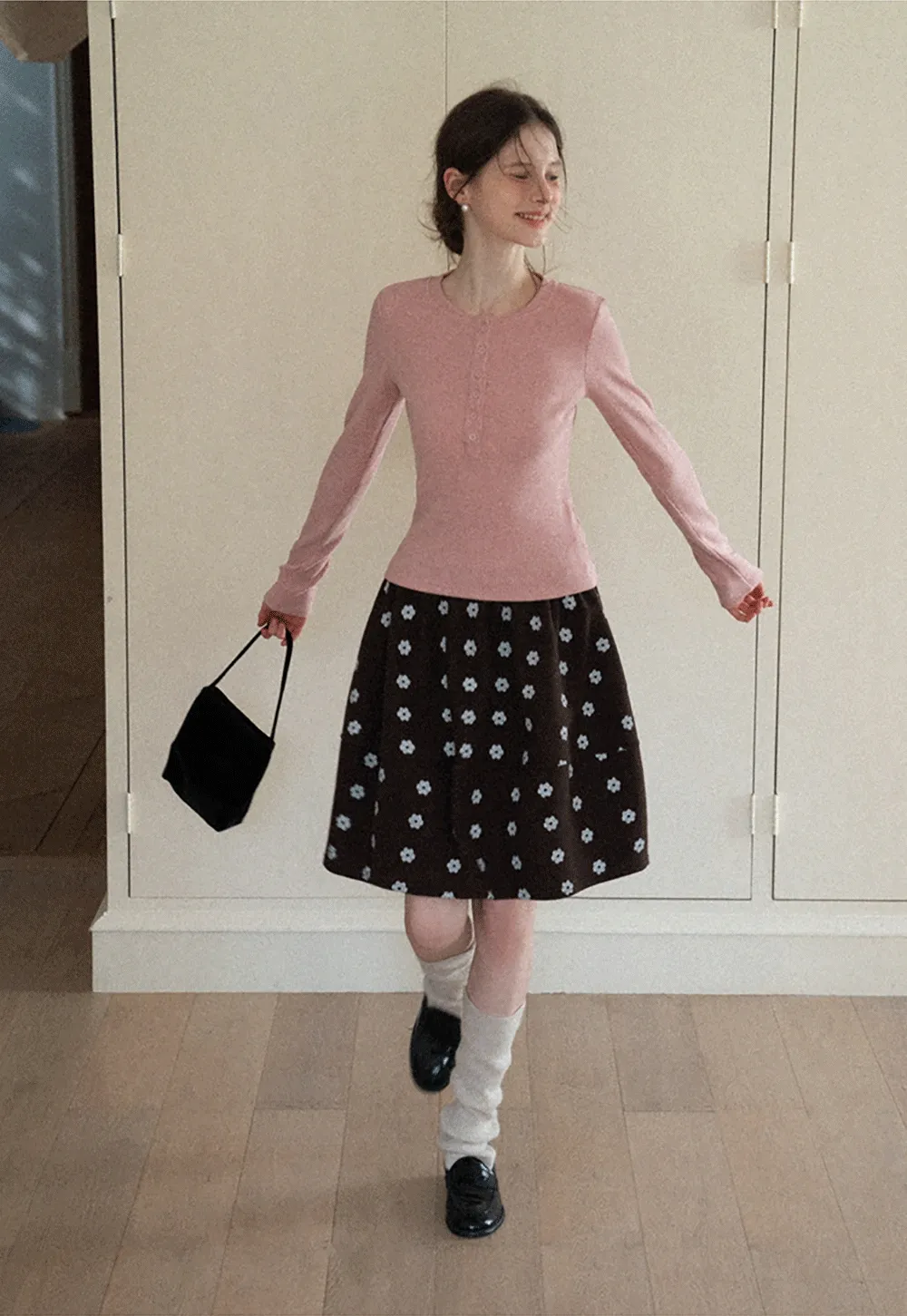 Women Soft Henley Knit Long Sleeve