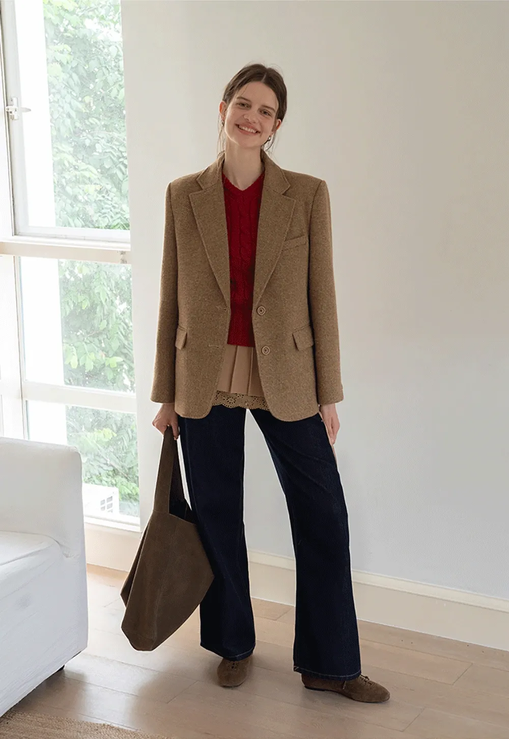 Classic Brown Tweed Blazer