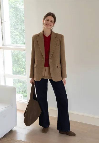 Classic Brown Tweed Blazer