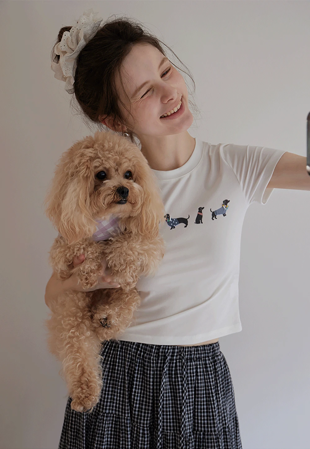Artistic Dog Graphic Fitted Tee