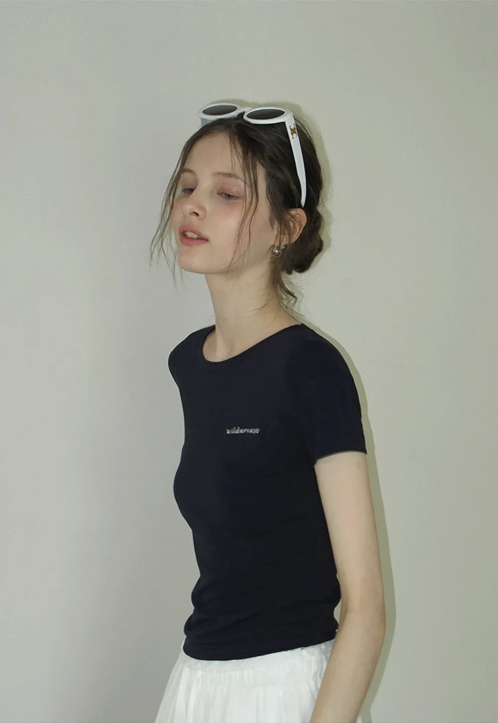 Lace Trim Embroidered T-Shirt