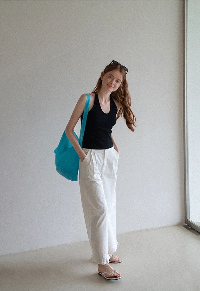 Women’s Ruffle Hem Wide-Leg Pants