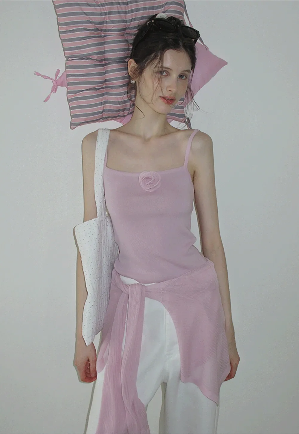 Women's Knit Cami and Sheer Cardigan Set