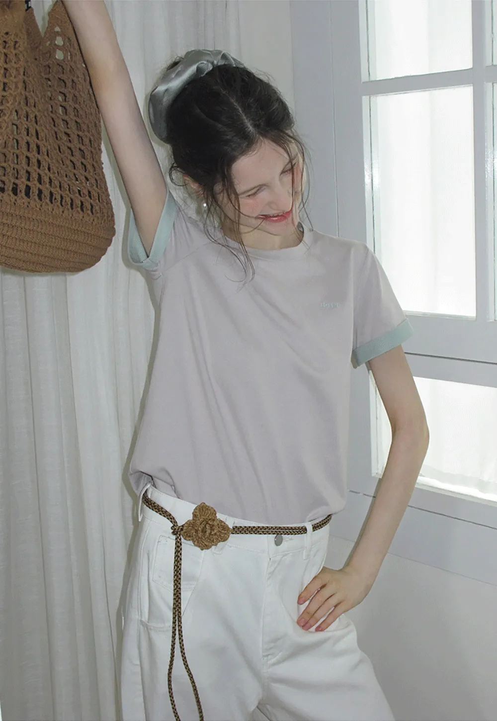 Women's Contrast Trim Crewneck T-Shirt