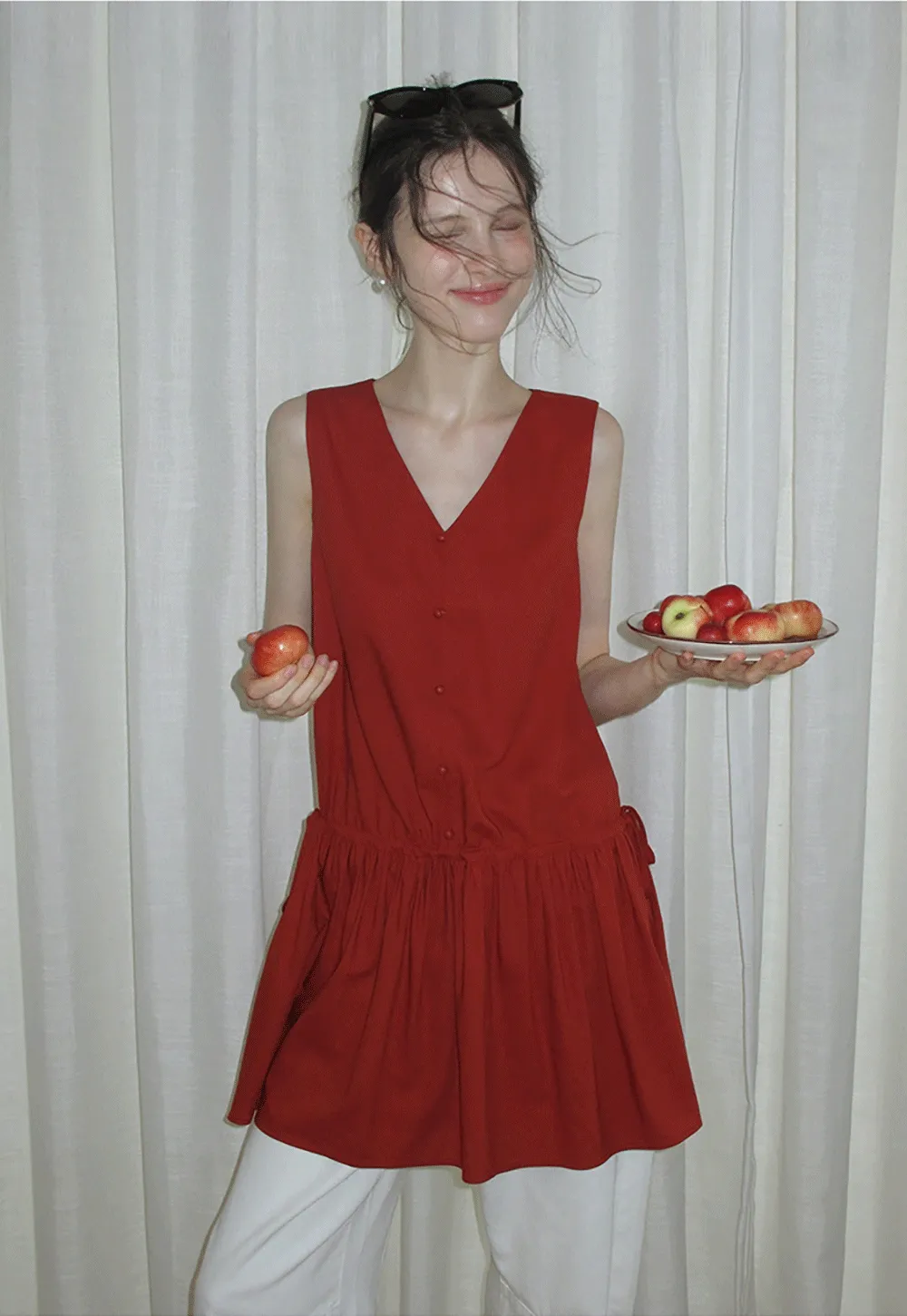 Buttoned Drop-Waist Sundress