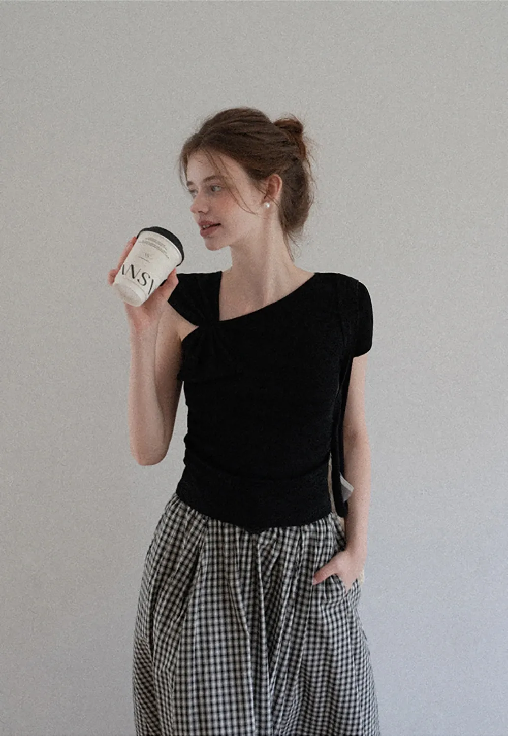 Asymmetric Bow Shoulder Top