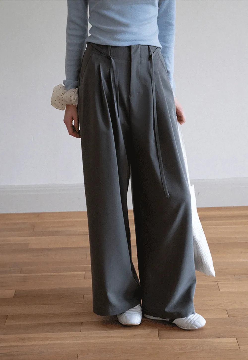 Pleated Wide-Leg Trousers
