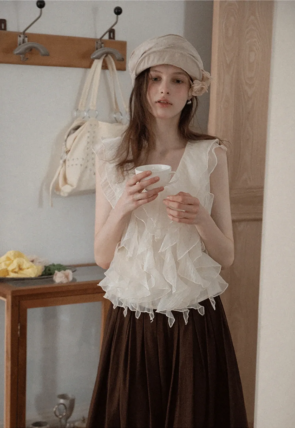 Women's Ruffle Layer Sleeveless Tank Top