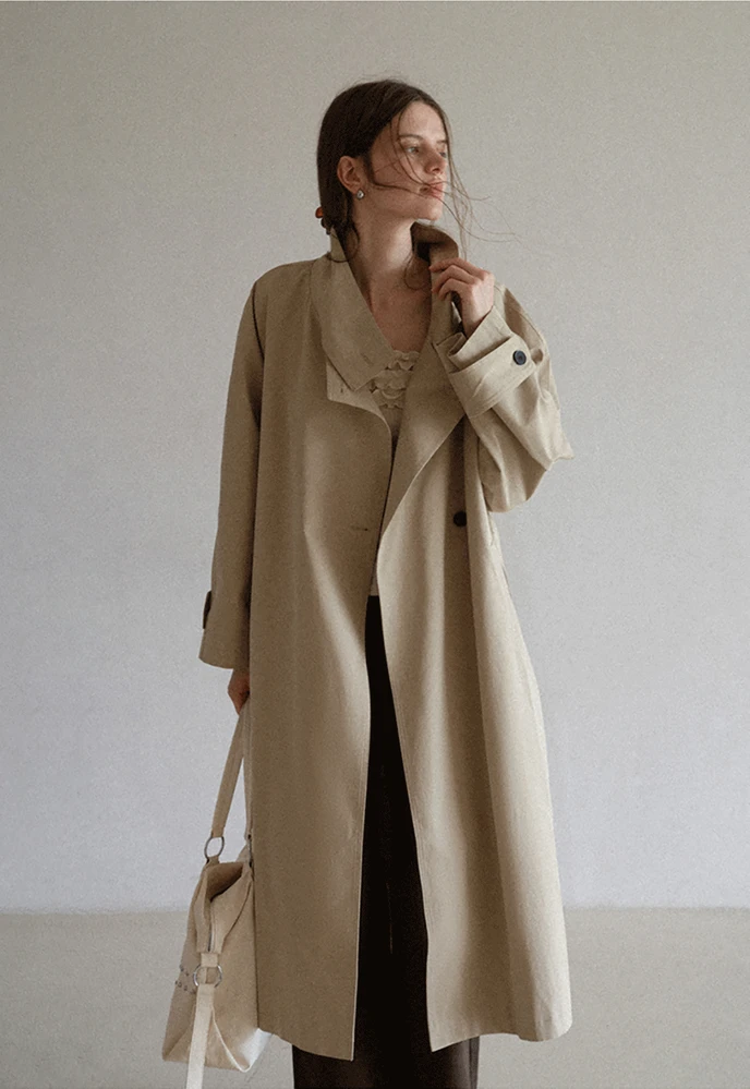 Relaxed Double-Breasted Trench Coat