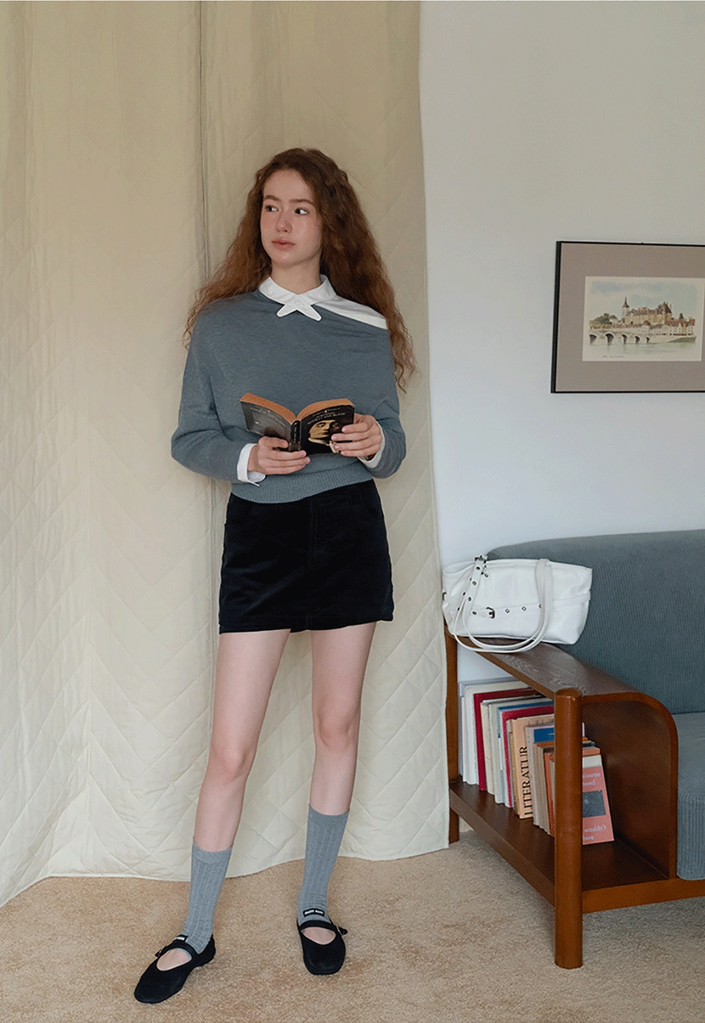 Casual One Shoulder Pullover Long Sleeve Top for Women