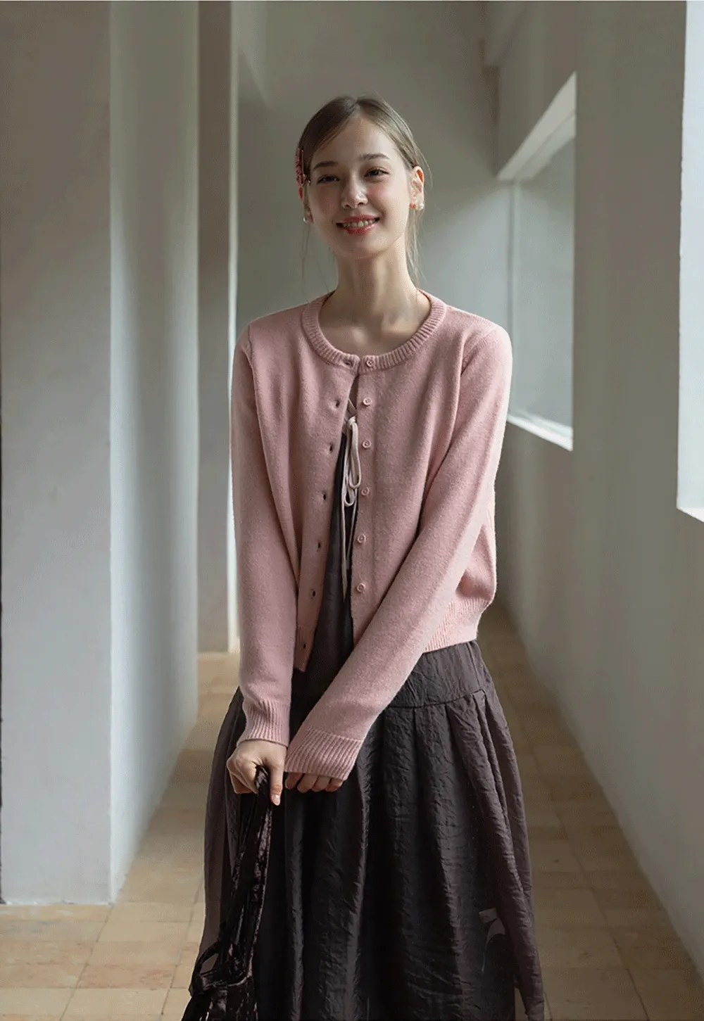 Womens Knit Button Down Cardigan Sweater