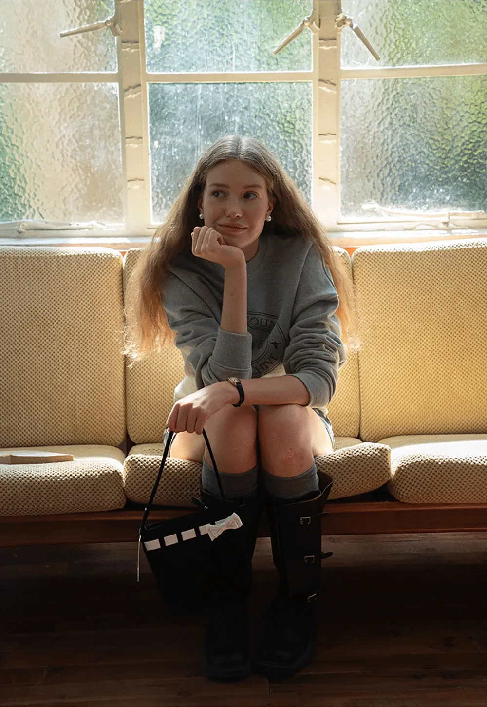 Dog Graphic Print Oversized Crew Neck Sweatshirt