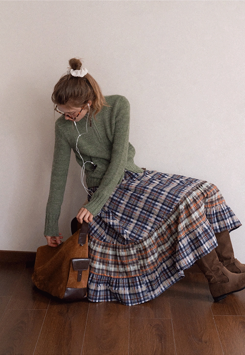 Women’s High Neck Zip Up Knit Cardigan