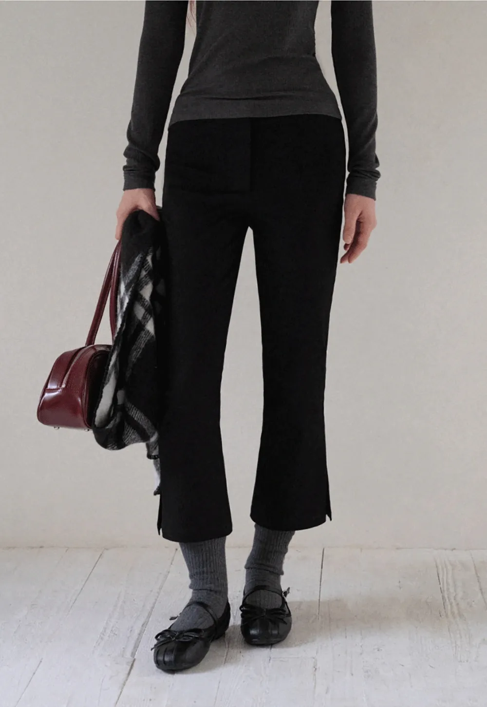 Women High Waist Slim Fit Trousers Minimalist Style