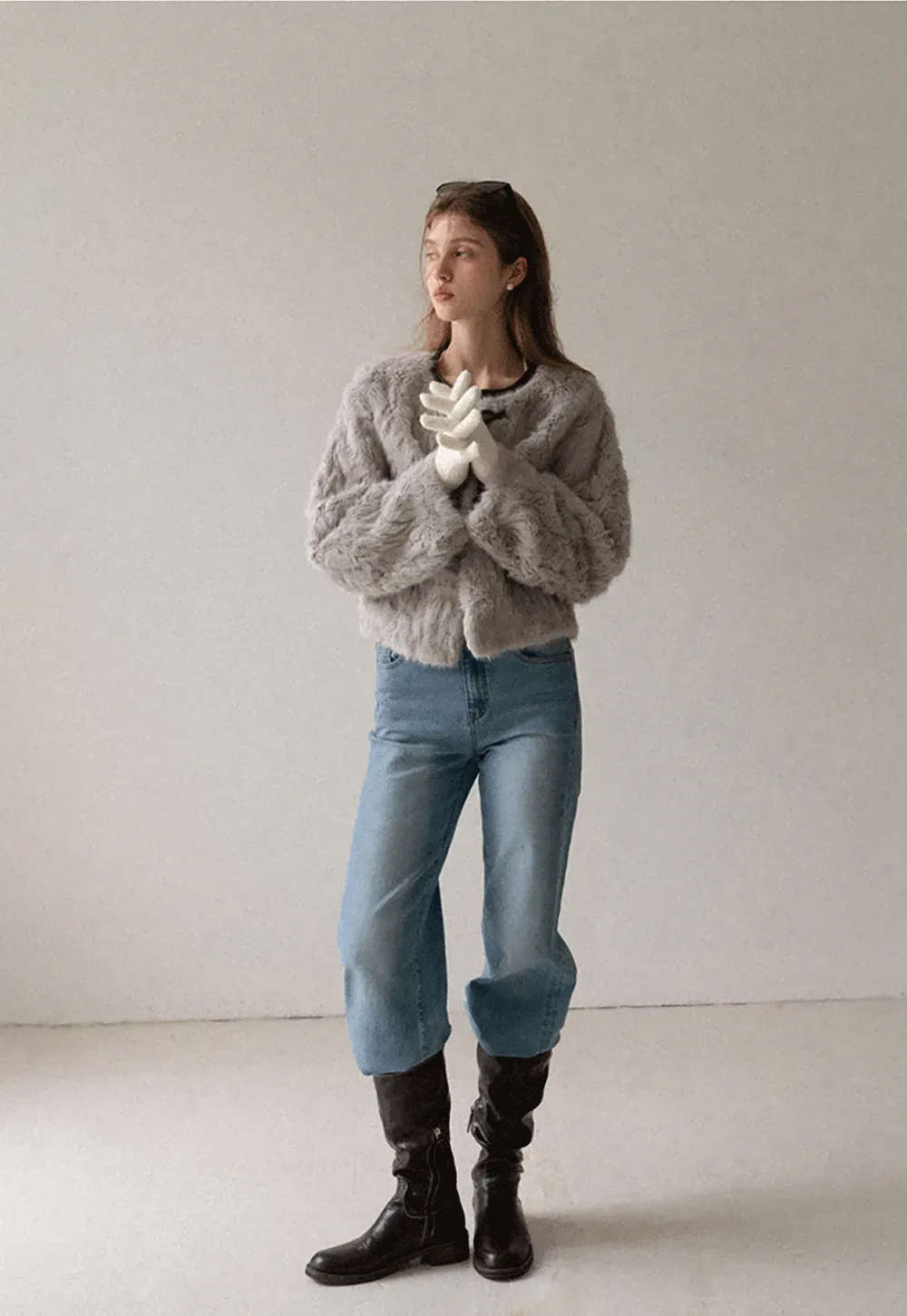 Toggle Closure Faux Fur Jacket