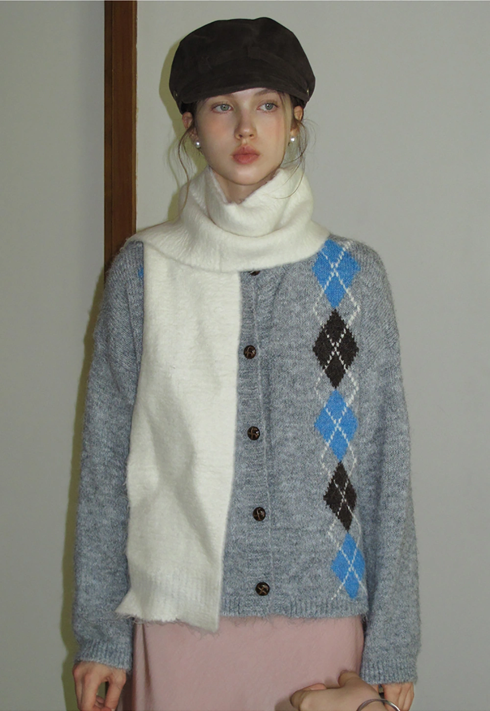 Argyle Knit Cardigan