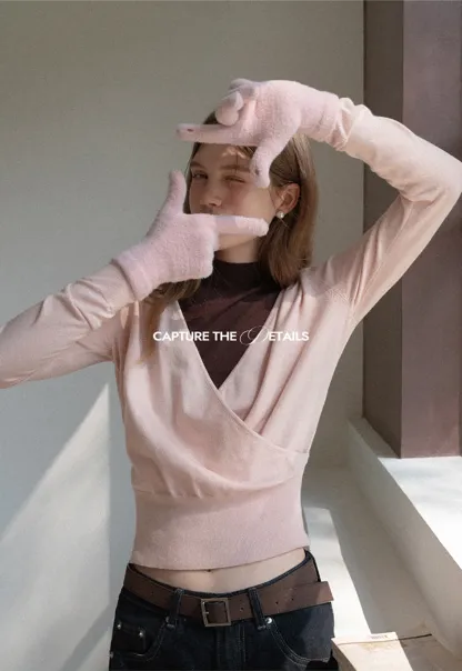 Solid Color Thick Knitted Finger Gloves