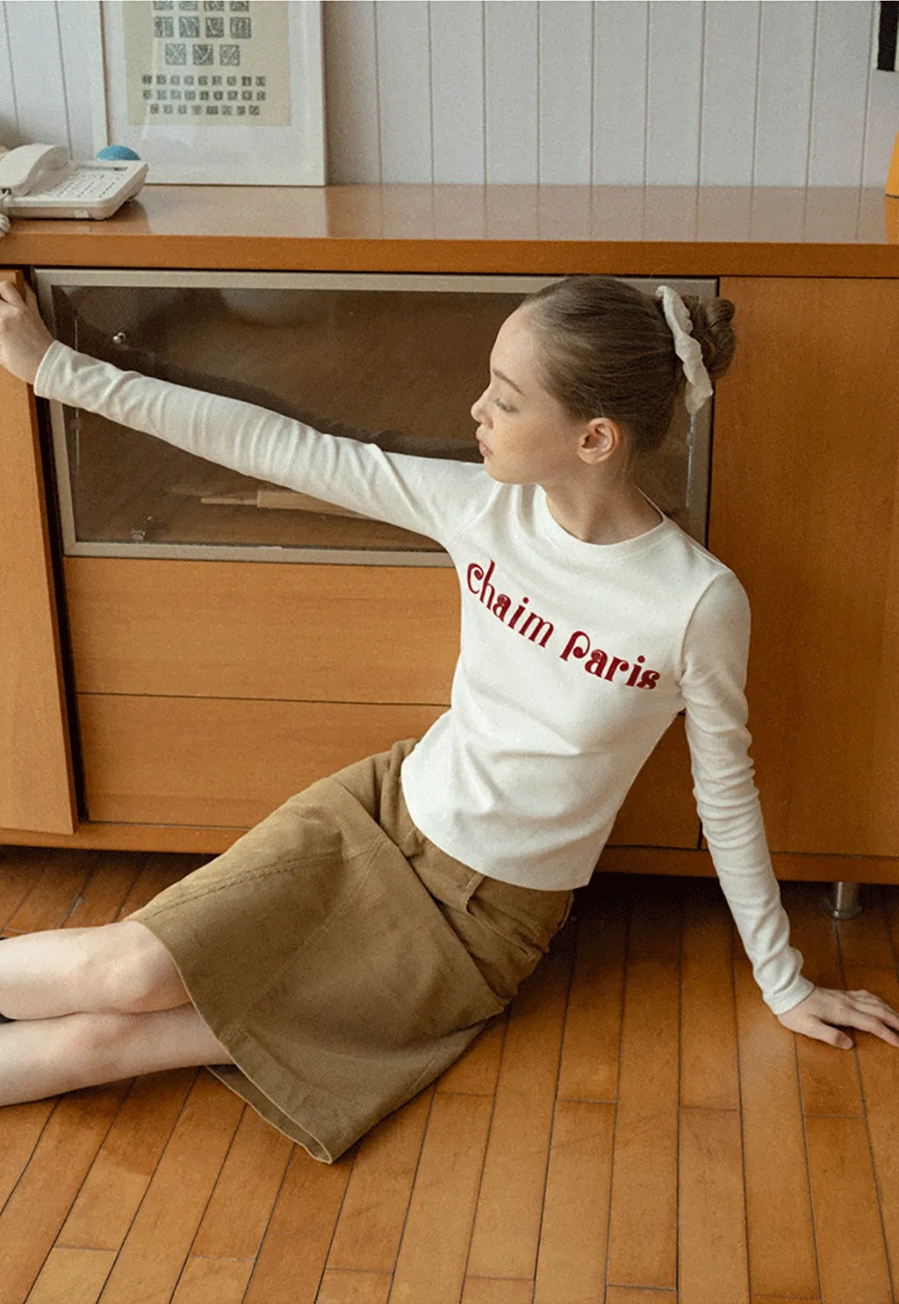 Graphic Print Long Sleeve Top for Women