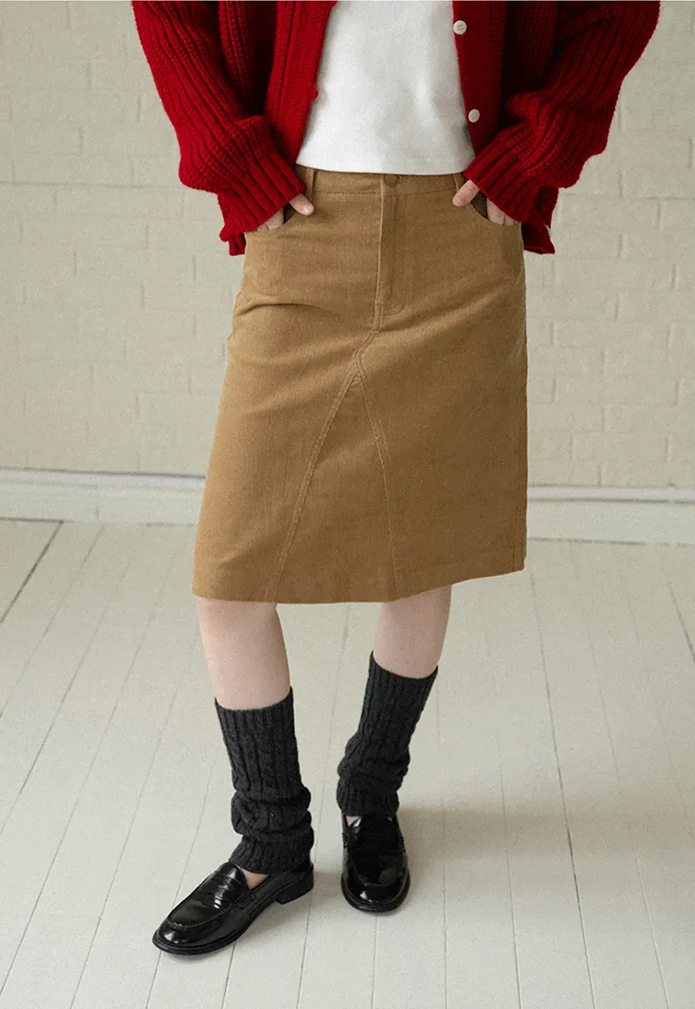 Corduroy A-Line Mini Skirt