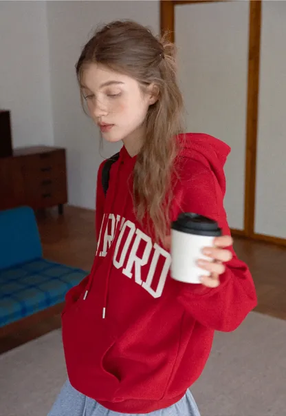 Stylish Hoodie with College Print