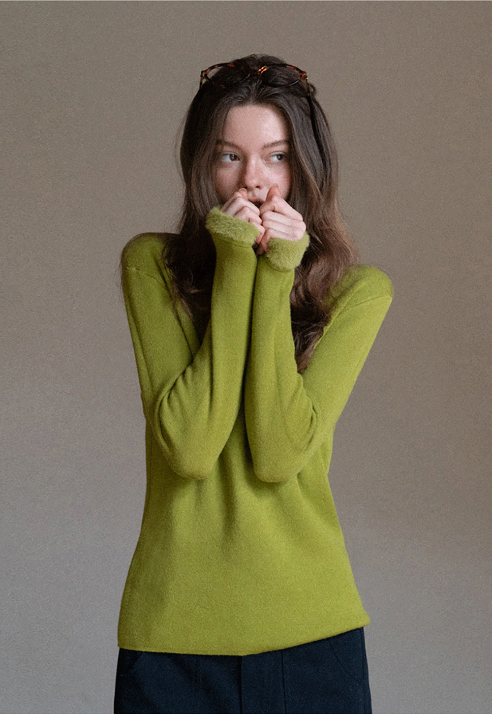 Women Soft Long Sleeve Crew Neck Sweater