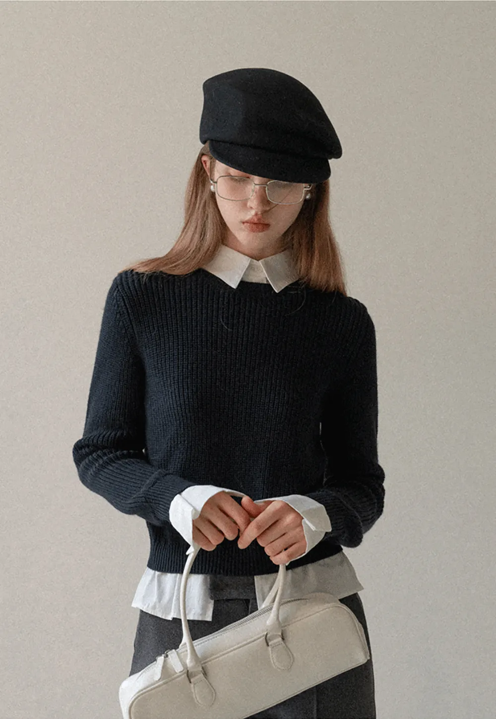 Wool Structured Newsboy Cap