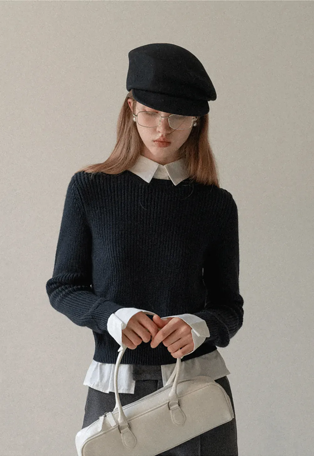 Wool Structured Newsboy Cap
