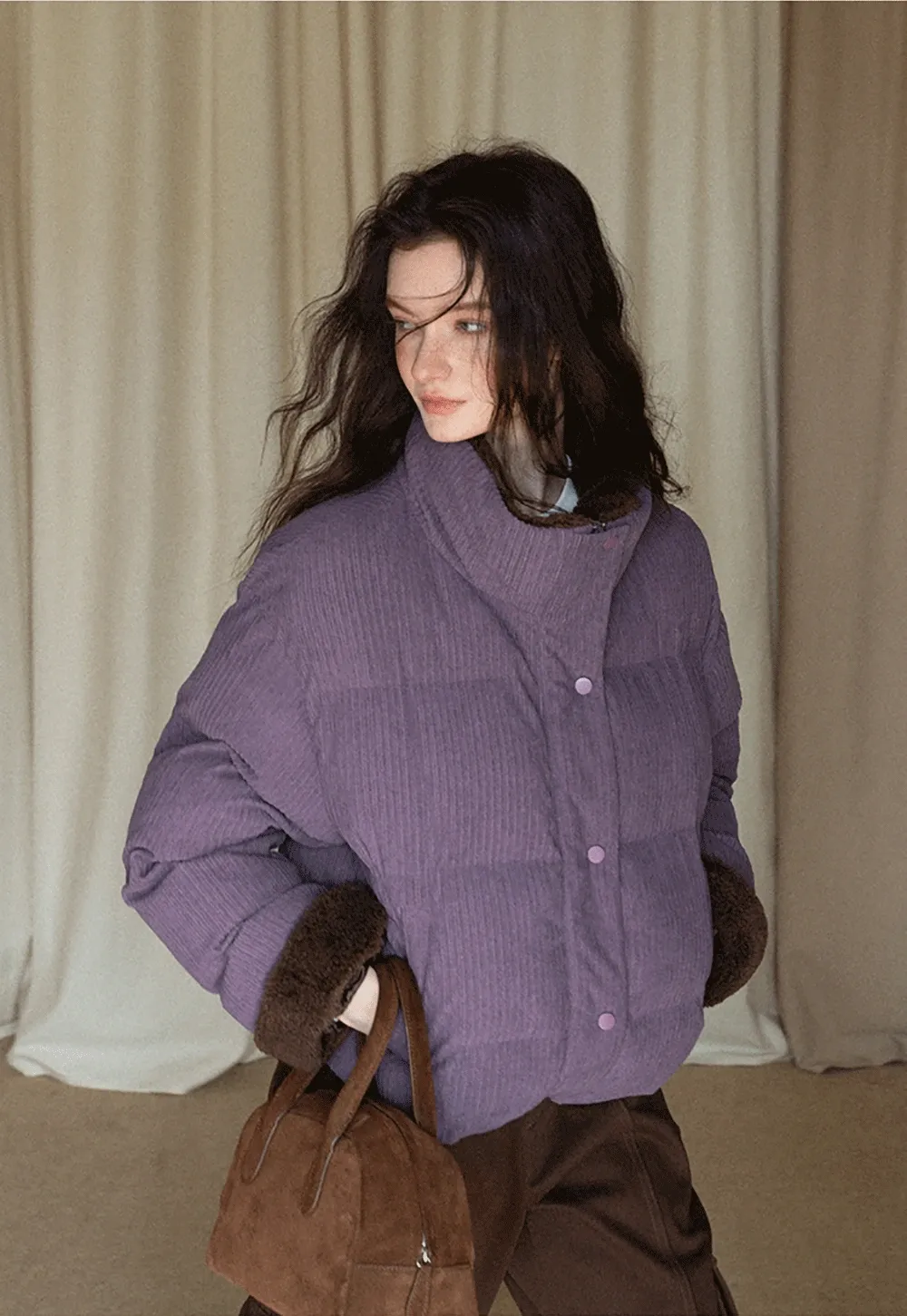 Cozy Corduroy Thick Winter Cotton Coat for Women