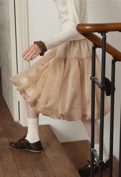 Bubble Hem Organza Skirt